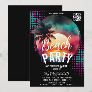 Tropische 'Beach Night Event Party Bar Flyer' Kaart