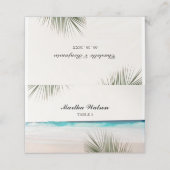 Tropische Beach Palm Tree Weddenschap Plaatskaartje (Buitenkant ongevouwen)