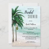 Tropische beach palm Trees Bridal Shower Invitatio Kaart (Voorkant)