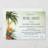 Tropische beach palm Trees Bridal Shower Invitatio Kaart (Voorkant)