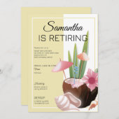 Tropische Beach Pensioen Afscheid Cocktail Party Kaart (Voorkant / Achterkant)