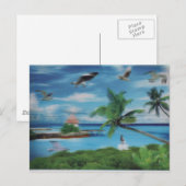 Tropische Beach Scene Art Print Briefkaart (Voorkant / Achterkant)