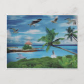 Tropische Beach Scene Art Print Briefkaart (Voorkant)