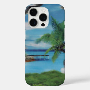 Tropische Beach Scene Art Print iPhone 16 Pro Hoesje