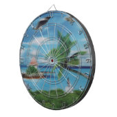 Tropische Beach Scene Art Print Dartbord (Voorkant Rechts)