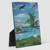 Tropische Beach Scene Art Print Fotoplaat (Zijkant)