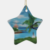 Tropische Beach Scene Art Print Keramisch Ornament (Rechts)