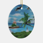Tropische Beach Scene Art Print Keramisch Ornament (Rechts)