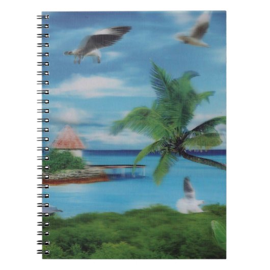 Tropische Beach Scene Art Print Notitieboek (Voorkant)