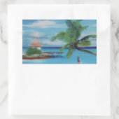 Tropische Beach Scene Art Print Rechthoekige Sticker (Tas)