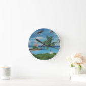 Tropische Beach Scene Art Print Ronde Klok (Huis)
