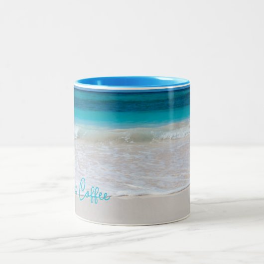 Tropische Beach Scene Personalized Coffee Mok (Center)