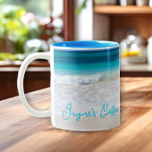 Tropische Beach Scene Personalized Coffee Mok