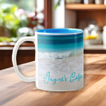 Tropische Beach Scene Personalized Coffee Mok