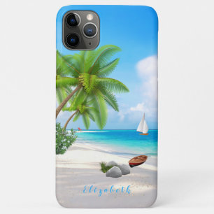 Tropische Beach Seascape Illustratie Aangepaste na Case-Mate iPhone Case