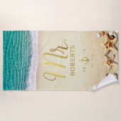  Tropische Beach Starfish Personaliseerde de heer Strandlaken (Voorkant)