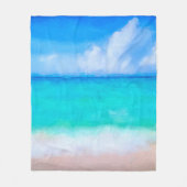 Tropische Beach Turquoise Blue White Waterverf Fleece Deken (Voorkant)
