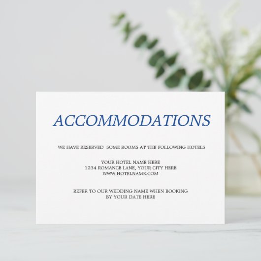 Tropische Beach Wedding Accommodations bestemming Informatiekaartje (Staand voorkant)