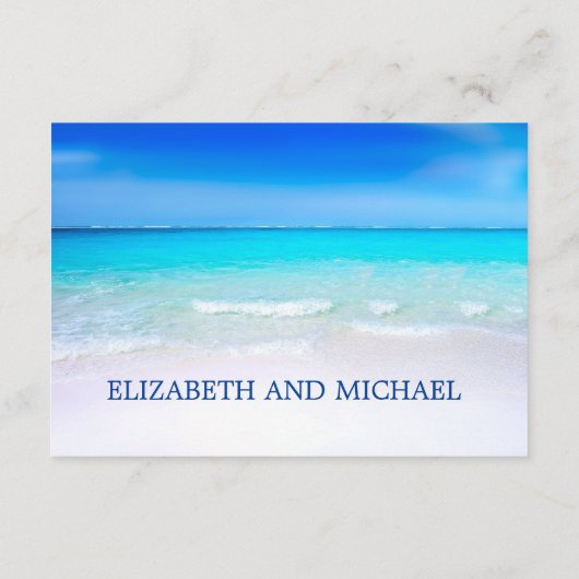 Tropische Beach Wedding Accommodations bestemming Informatiekaartje (Achterkant)