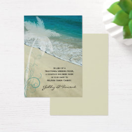 Tropische Beach Wedding Charity Favor Kaart