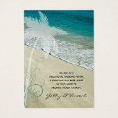 Tropische Beach Wedding Charity Favor Kaart (Voorkant)