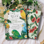 Tropische Begroeiing Exotische Papegaaien Wilde Ve Kaart