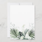 Tropische begroeiing Witte Laten we feest vieren Kaart (Achterkant)