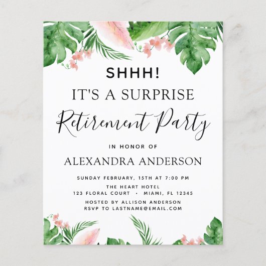 Tropische begrotingspartij voor overname ondernemi flyer (Voorkant)