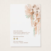 Tropische beige en mint oorbel display kaart (Achterkant)