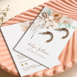 Tropische beige en mint oorbel display kaart