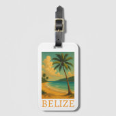 Tropische Belize Beach Caribische vakantie Bagagelabel (Voorkant (verticaal))
