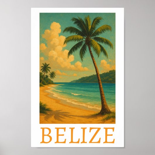 Tropische Belize Beach Caribische vakantie Poster (Voorkant)