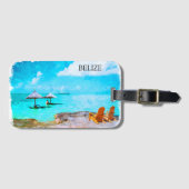 Tropische Belize Beach vakantie Bagagelabel (Voorkant (horizontaal))