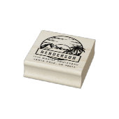 Tropische berg & strand | Achternaam Adres Rubberstempel (Stempel)