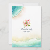 Tropische Bestemming Aquarel Bruiloft Kaart (Achterkant)