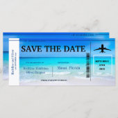 Tropische Bestemming Blauw Trouw Save The Date (Voorkant / Achterkant)