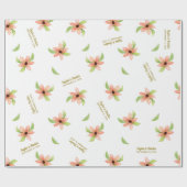 Tropische Bestemming Bloemen Persoonlijke Trouwdag Cadeaupapier (Vlak)