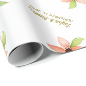 Tropische Bestemming Bloemen Persoonlijke Trouwdag Cadeaupapier (Rol Hoek)