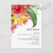 Tropische Bestemming Bloemenbruiloft Informatiekaartje (Voorkant)