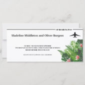 Tropische bestemming Boarding Pass bruiloft uitnod (Achterkant)
