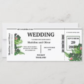Tropische bestemming Boarding Pass bruiloft uitnod (Voorkant)