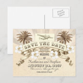 Tropische bestemming bruiloft Bewaar de datum Aankondigingskaart (Voorkant / Achterkant)