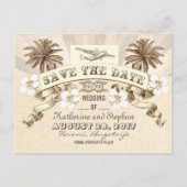 Tropische bestemming bruiloft Bewaar de datum Aankondigingskaart (Voorkant)