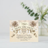 Tropische bestemming bruiloft Bewaar de datum Aankondigingskaart (Staand voorkant)