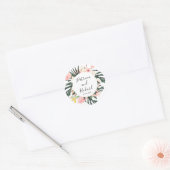 Tropische Bestemming Bruiloft Classic Ronde Sticke Sticker (Envelop)