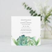 Tropische bestemming bruiloft uitnodigingen Palm (Staand voorkant)