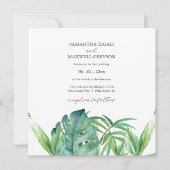 Tropische bestemming bruiloft uitnodigingen Palm (Voorkant)