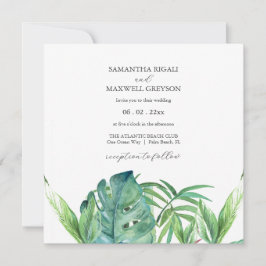 Tropische bestemming bruiloft uitnodigingen Palm