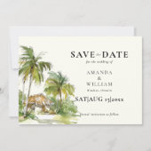 Tropische bestemming Elegante bruiloft Save The Date (Voorkant)