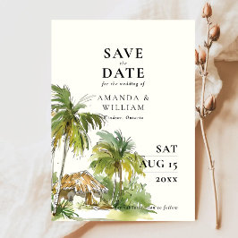 Tropische bestemming Elegante bruiloft Save The Date